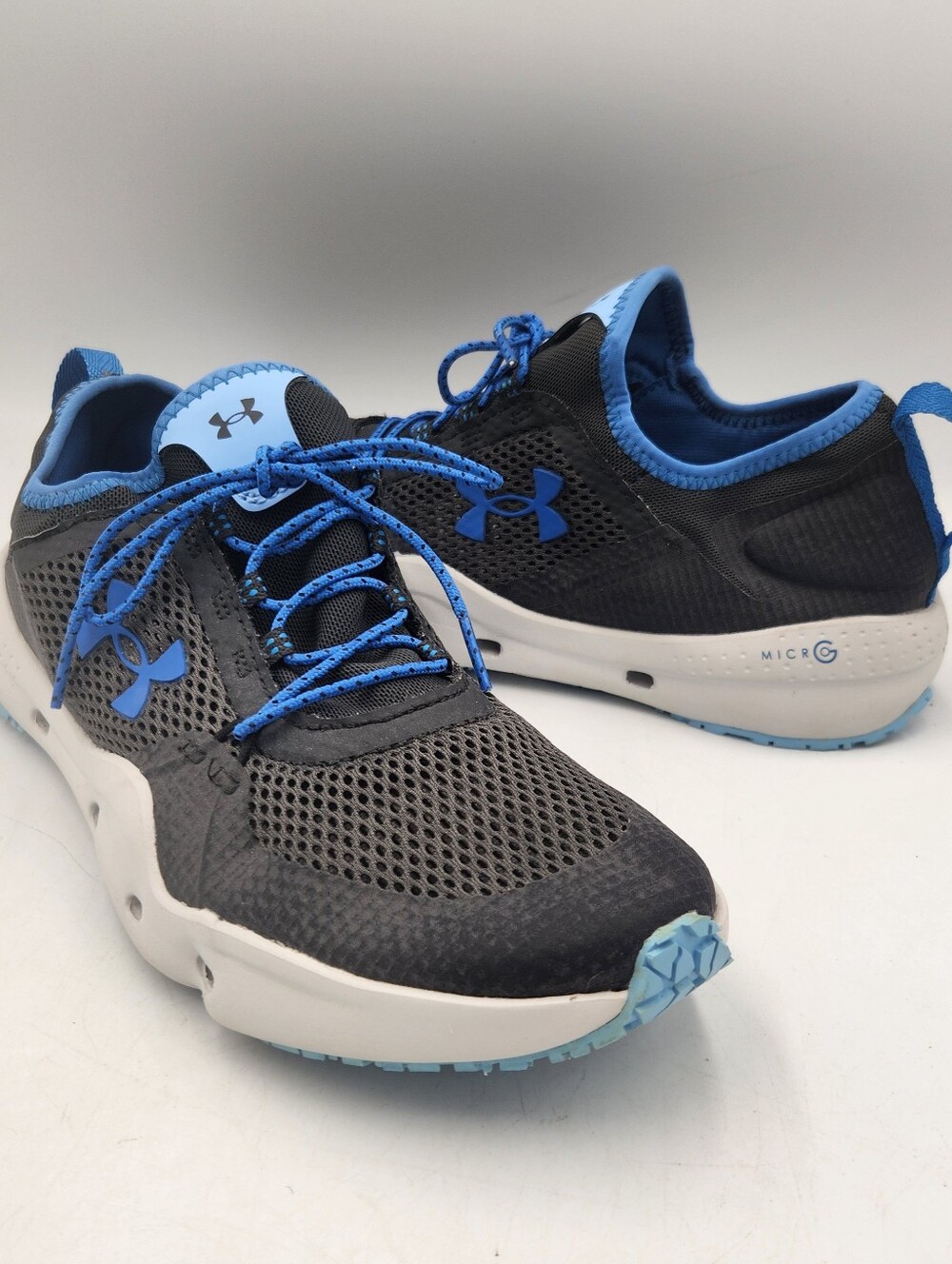 Underarmour Micro G Kilchis Fishing Sneaker Shoe Jet Gray  Victory Blue Men 10.5